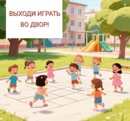 Выходи играть во двор: дети играют в классики